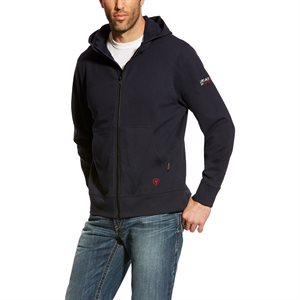 Ariat FR 11 oz Navy DuraStretch Full Zip Hooded Sweatshirt