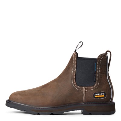 Ariat 6" Groundbreaker Chelsea Wide Square Toe Waterproof Steel Toe Work Boot