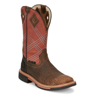 Justin 12" Dalhart Waterproof Square Nano Comp Toe Boot