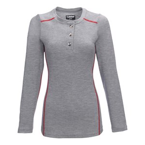 Lakeland Ladies High Performance Henley Heather Grey Shirt