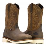 Thorogood 11" Brown American Heritage Square Toe Wellington Safety Toe Boot