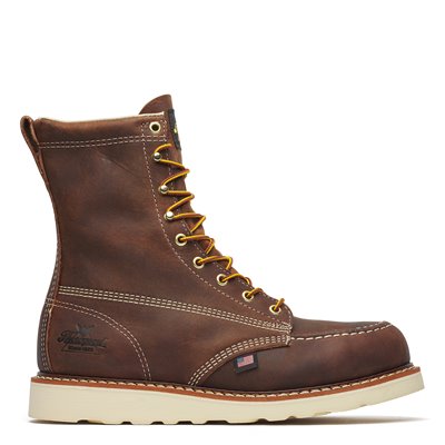 Thorogood 8" American Heritage Trail Crazy Horse Safety Toe Moc Toe Maxwear Wedge