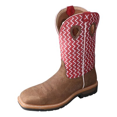 Twisted X Diamond & Cross Stitch Square Steel Toe Work Boot