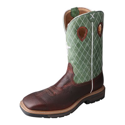 Twisted X Diamond & Cross Stitch Square Steel Toe Work Boot