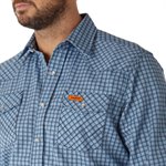 Wrangler FR Long Sleeve Western Snap Plaid Shirt